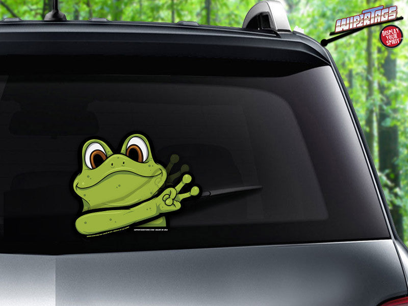 Peace Waving Green Frog