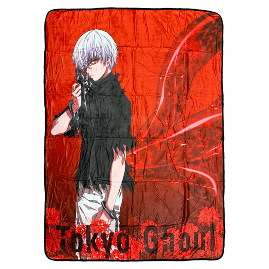 Tokyo Ghoul Ken Kaneki Rinkaku Kagune Fleece Throw Soft Lightweight Blanket 45x60 Inches