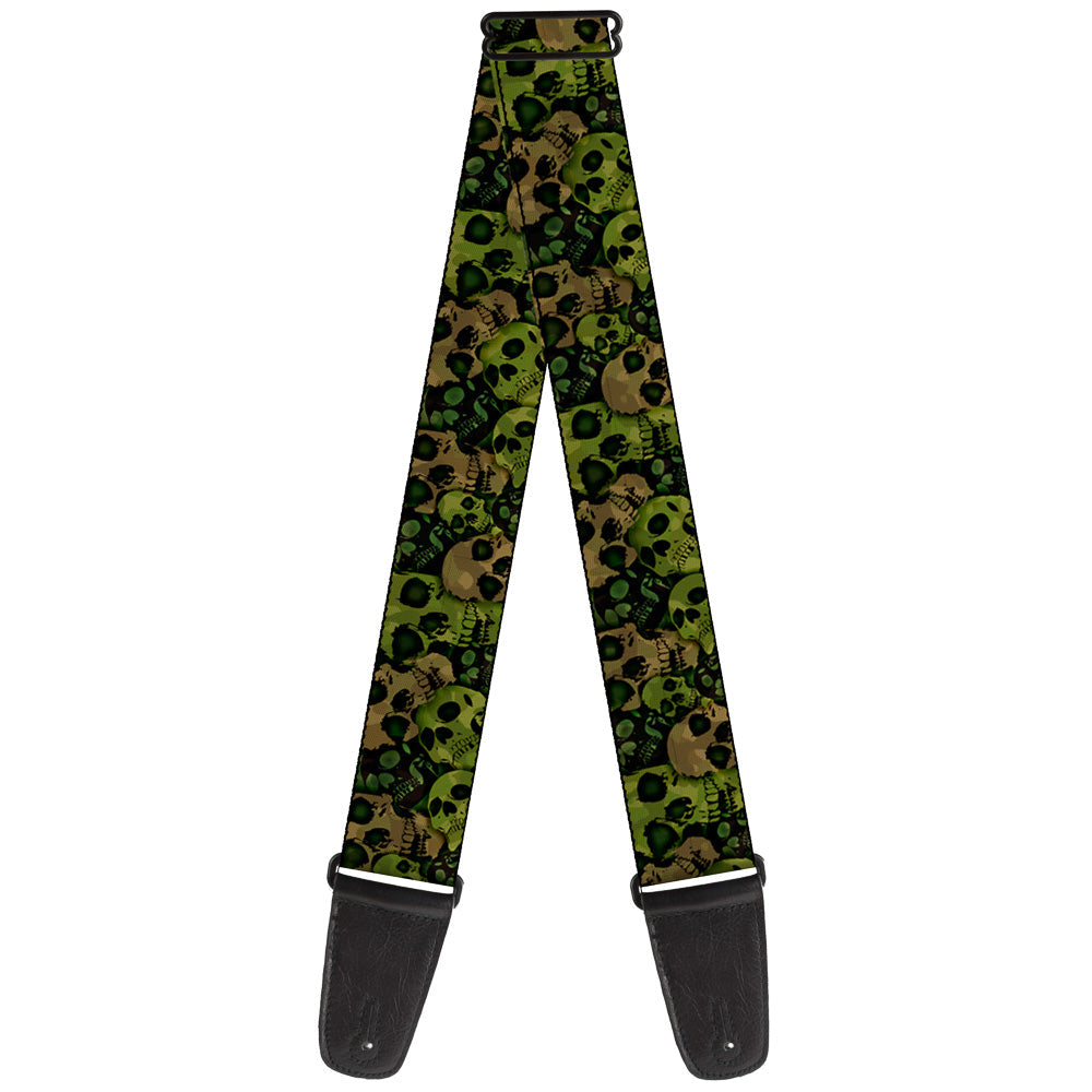 Guitar Strap - Camo Olive Black Skull Yard2