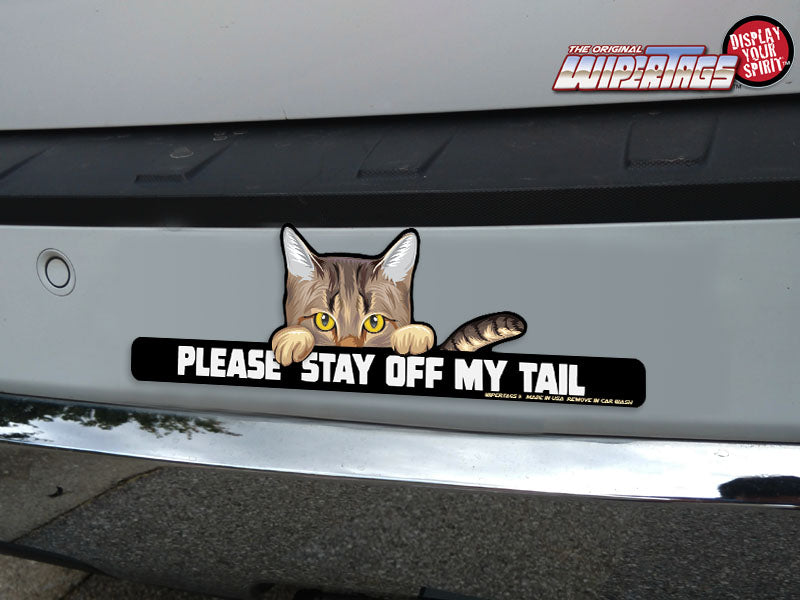 Please Stay Off My Tail Cat WiperTag