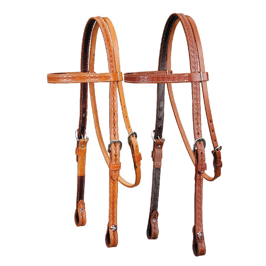 Basket Stamped Pony Headstall