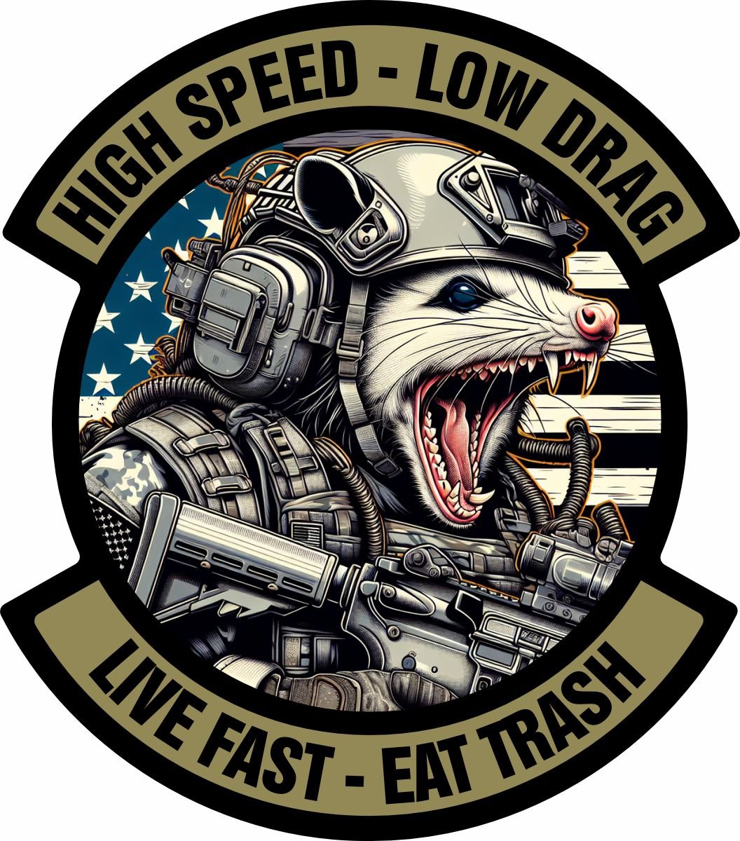 Tactical Possum Street Cat Collection - High Speed - Low Drag - Live Fast - Eat Trash - 4" Sticker