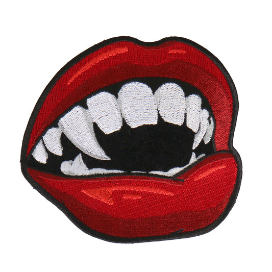 Hot Leathers Vampire Fangs Embroidered 4"X4" Patch