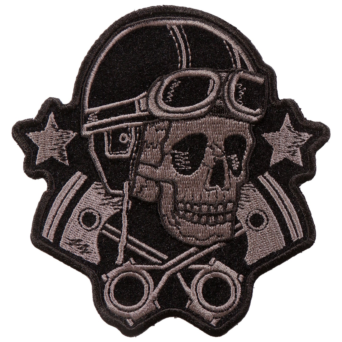 Hot Leathers PPA9743 Goggles Skull and Stars 4"x4" Patch