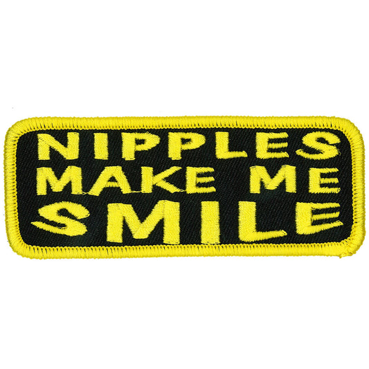 Hot Leathers Nipples Make Me Smile 4" x 2" Patch