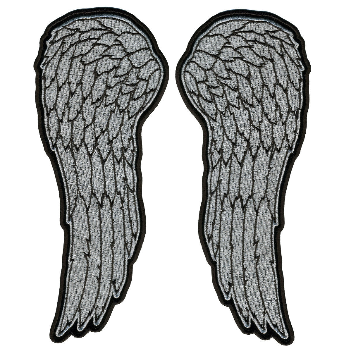 Hot Leathers PPS1041 10" Metallic Silver Angel Wings Patch