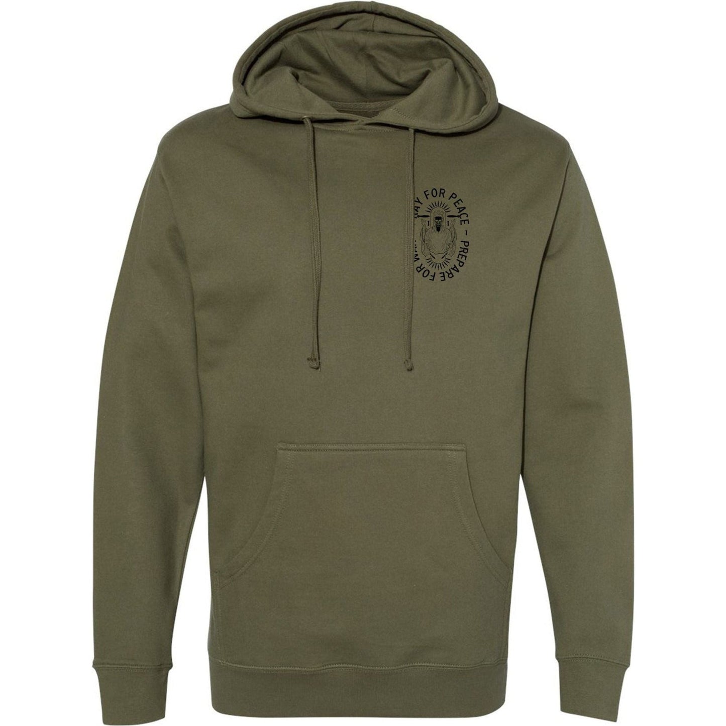 PRAY FOR PEACE. PREPARE FOR WAR. MEN'S MIDWEIGHT HOODIE