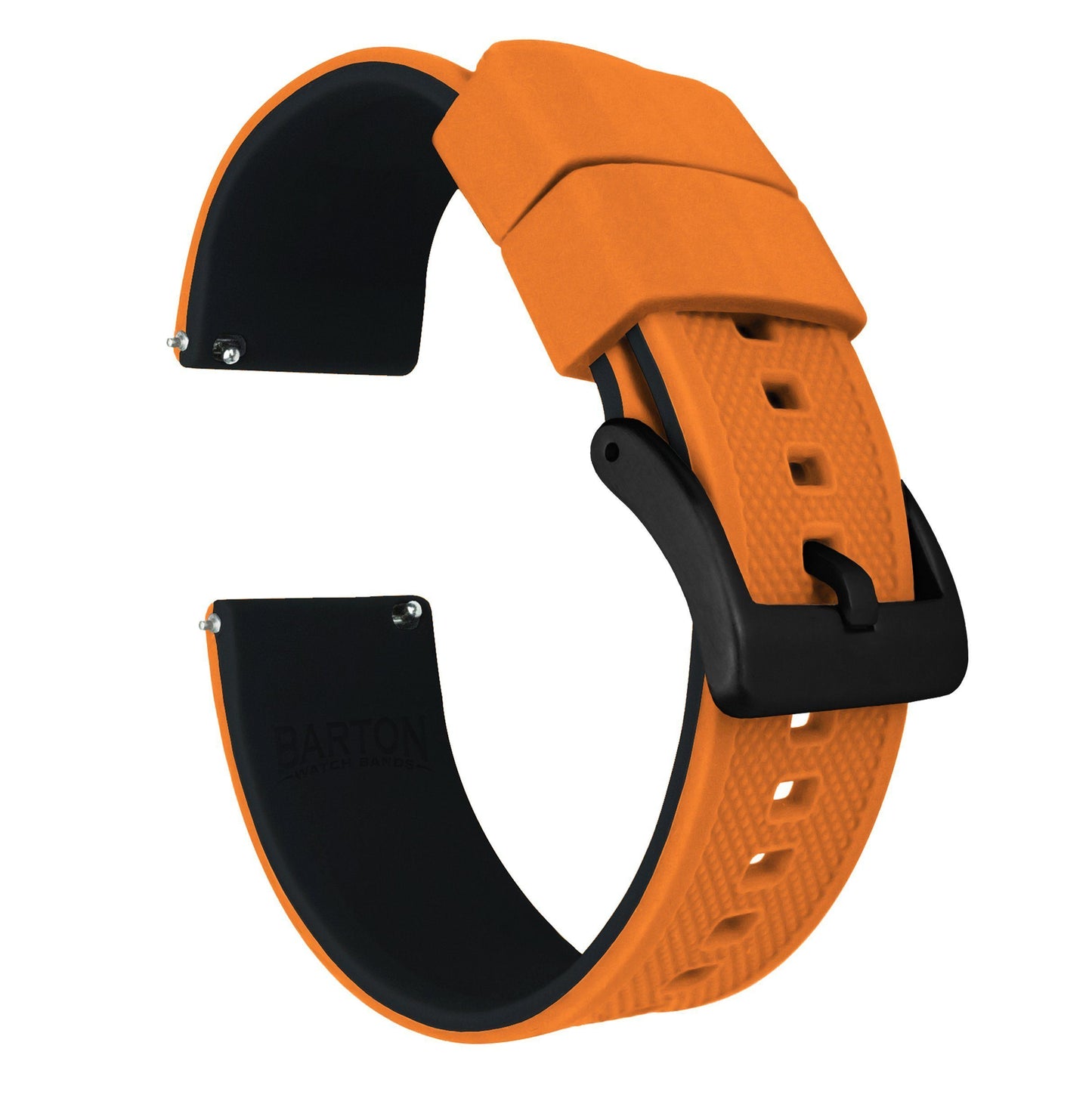 Pumpkin Orange Top Black Bottom Elite Silicone Watch Band