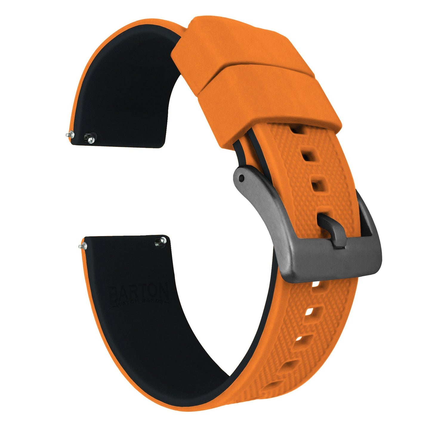 Pumpkin Orange Top Black Bottom Elite Silicone Watch Band