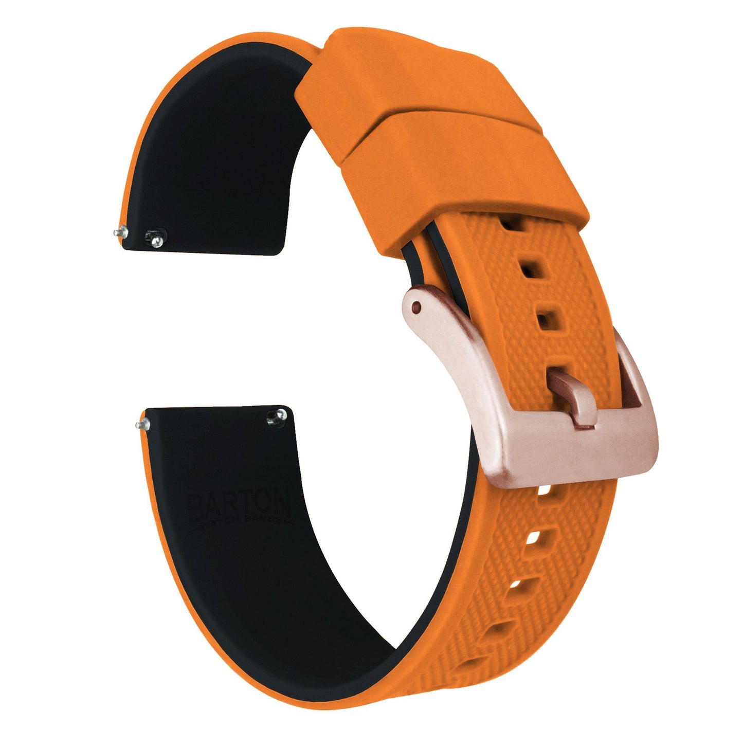 Pumpkin Orange Top Black Bottom Elite Silicone Watch Band