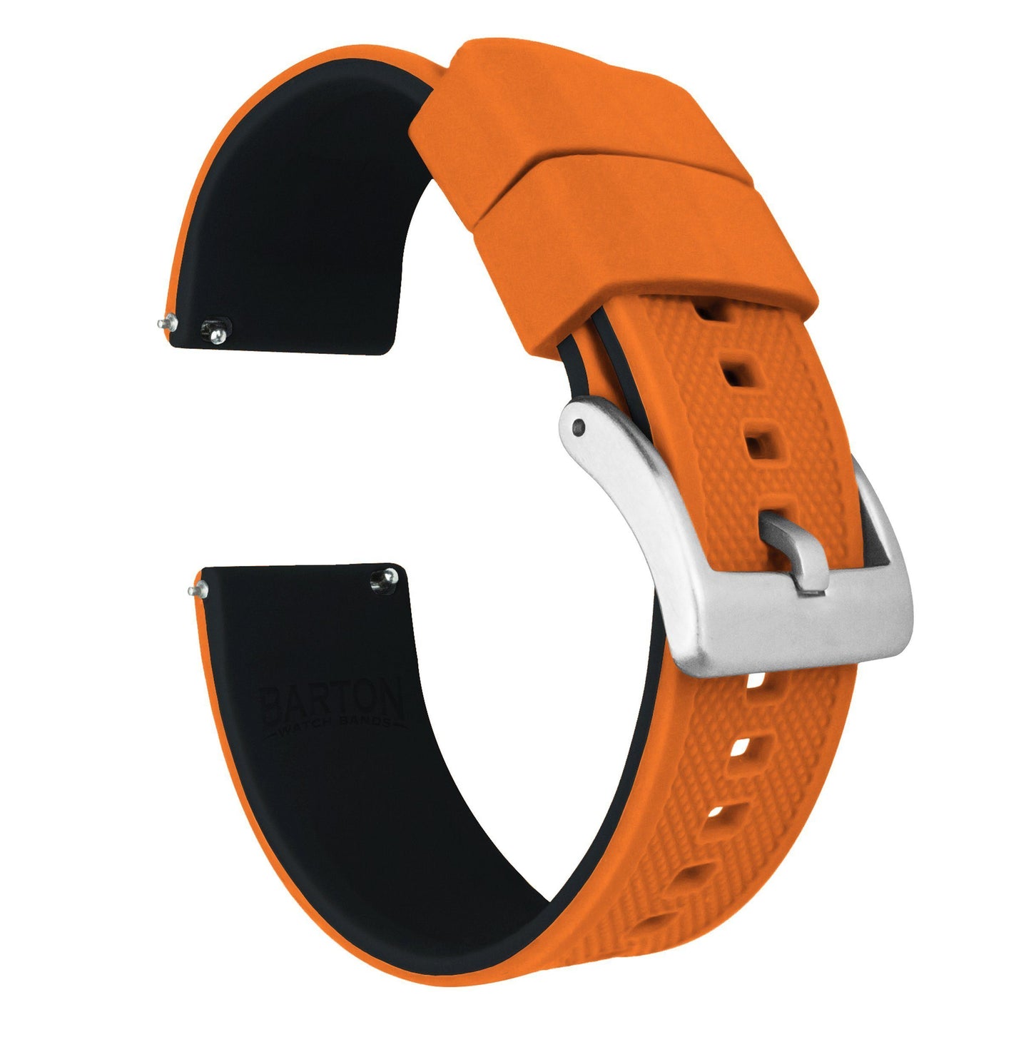 Pumpkin Orange Top Black Bottom Elite Silicone Watch Band