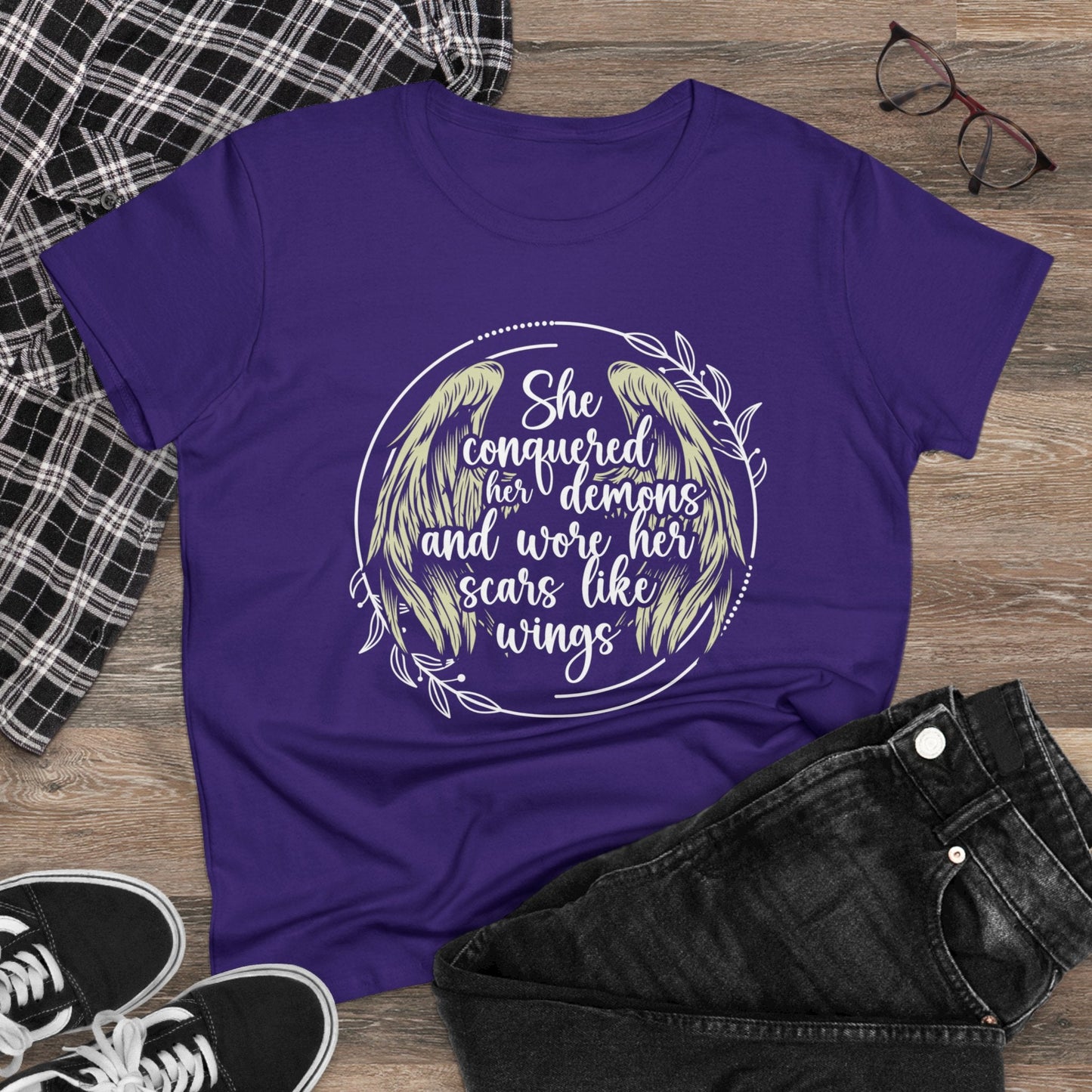 Womens Recovery T-Shirt | Inspiring Sobriety |  She Conquered Her Demons