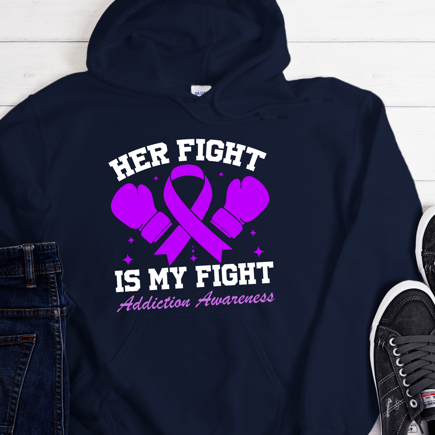 Custom Recovery Hoodie | Inspiring Sobriety |  Her Fight Is My Fight