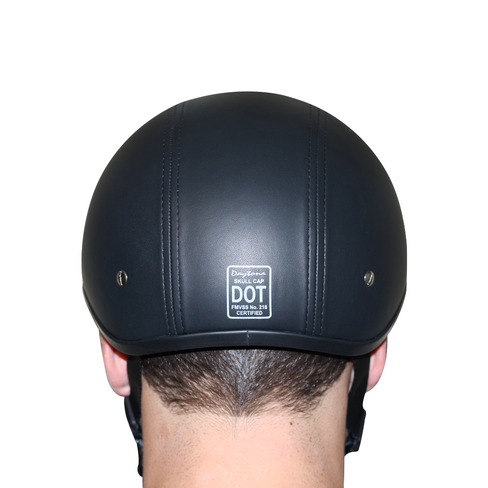 D.O.T. Daytona Skull Cap- Leather Covered