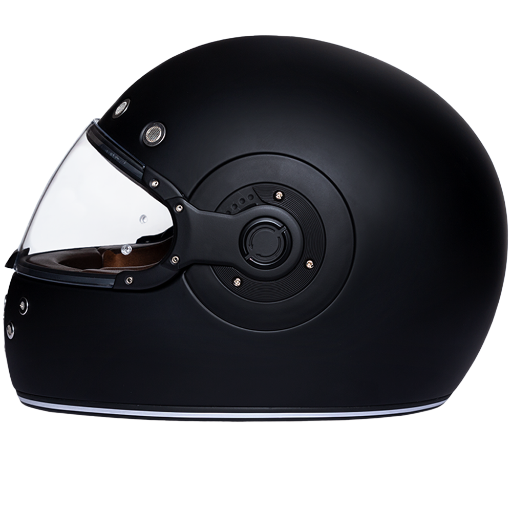 DOT Daytona Retro Full Face Motorcycle Helmet: Vintage Style for Men, Women, & Youth - Dull Black W/ Dull Black Accents