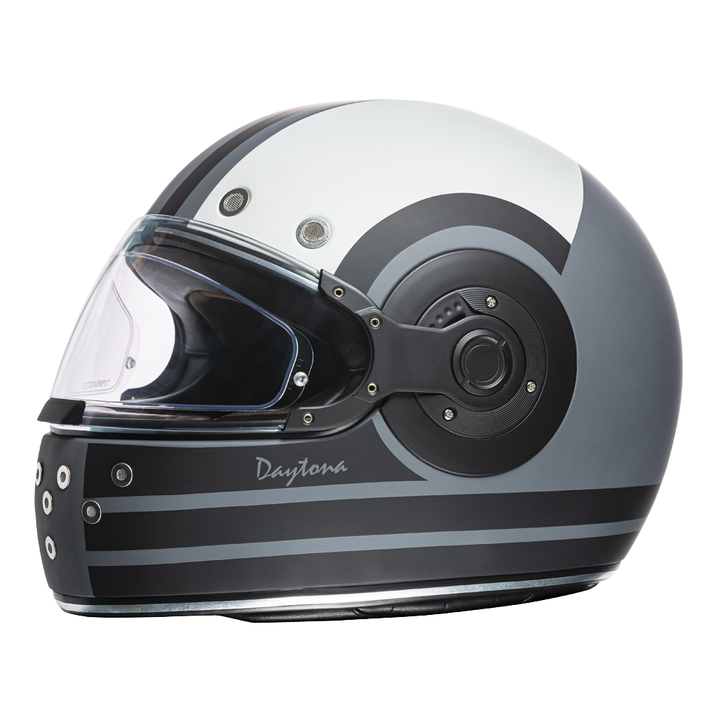 DOT Daytona Retro Full Face Motorcycle Helmet: Vintage Style for Men, Women, & Youth - W/ Racer