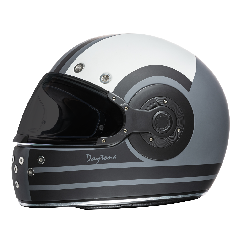 DOT Daytona Retro Full Face Motorcycle Helmet: Vintage Style for Men, Women, & Youth - W/ Racer