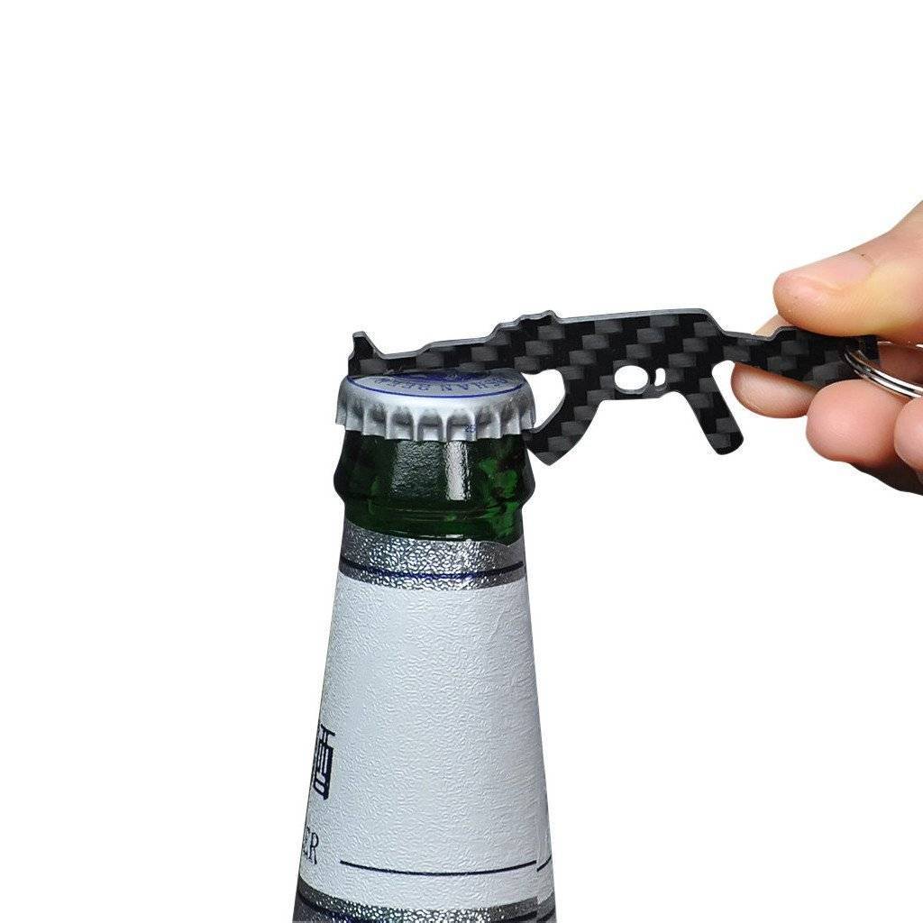 Real Carbon Fiber AK-47 Shaped Keychain & Bottle Opener