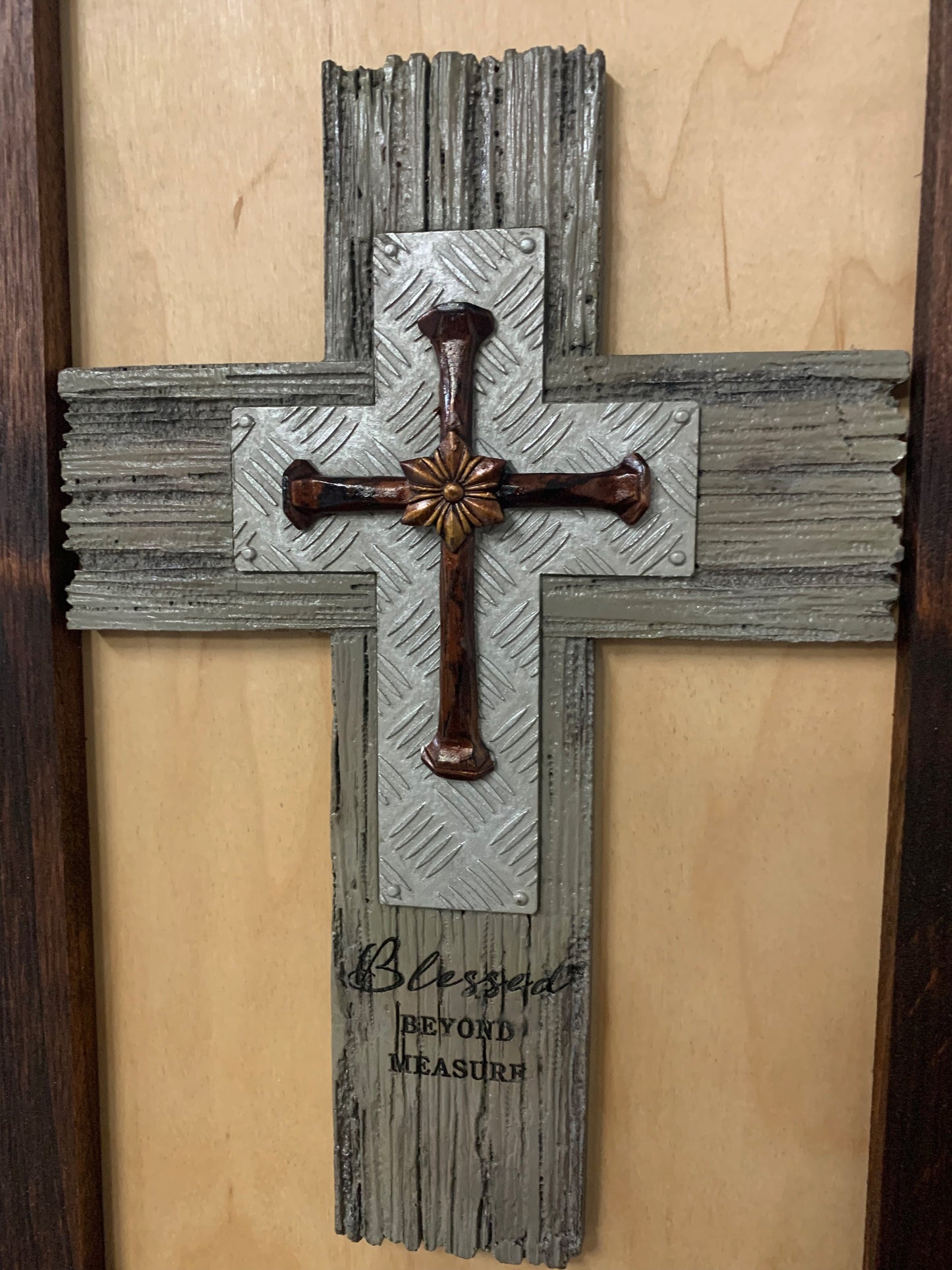 Blessed Beyond Measure Cross Decorative Wall-Mounted Secure Gun Cabinet