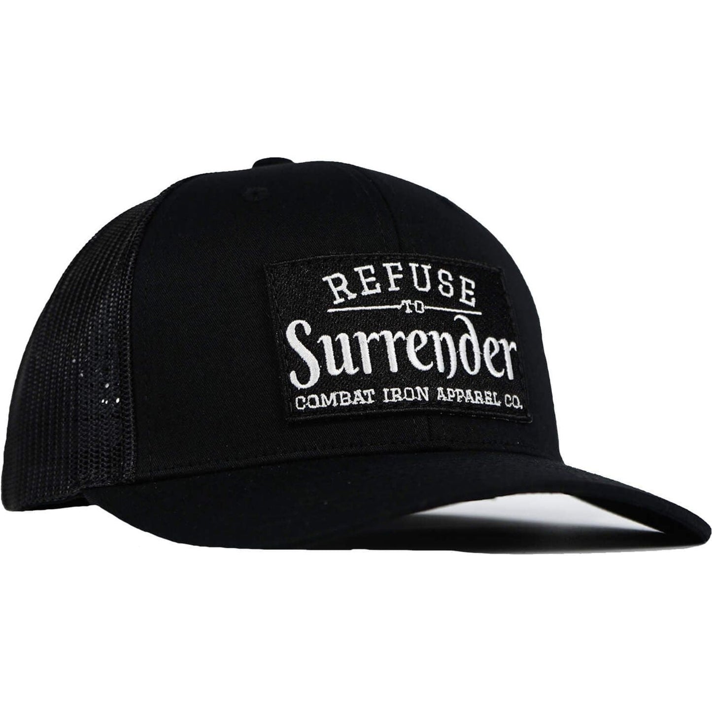 REFUSE TO SURRENDER BLACK/WHITE PATCH MID-PROFILE MESH SNAPBACK