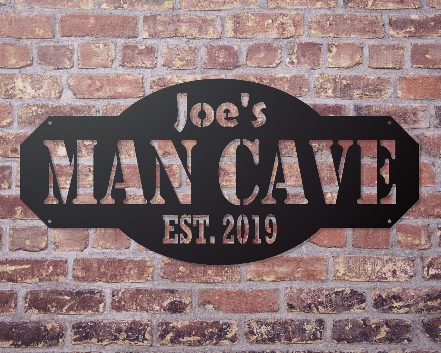 Man Cave Personalized Metal Sign with Name and EST. Date