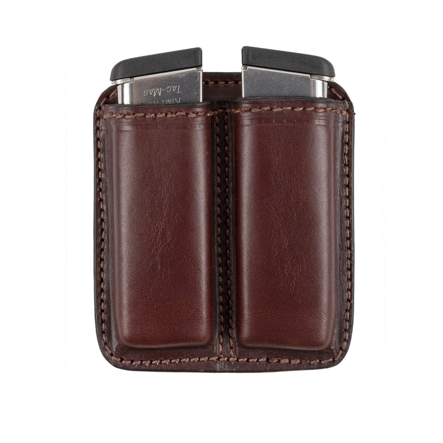 Leather 2 Magazine Holder | Made In USA | Lifetime Warranty | Fits virtually any 9mm, .40, .45 or .380 Pistol Mag | Single or Double Stack | IWB or OWB