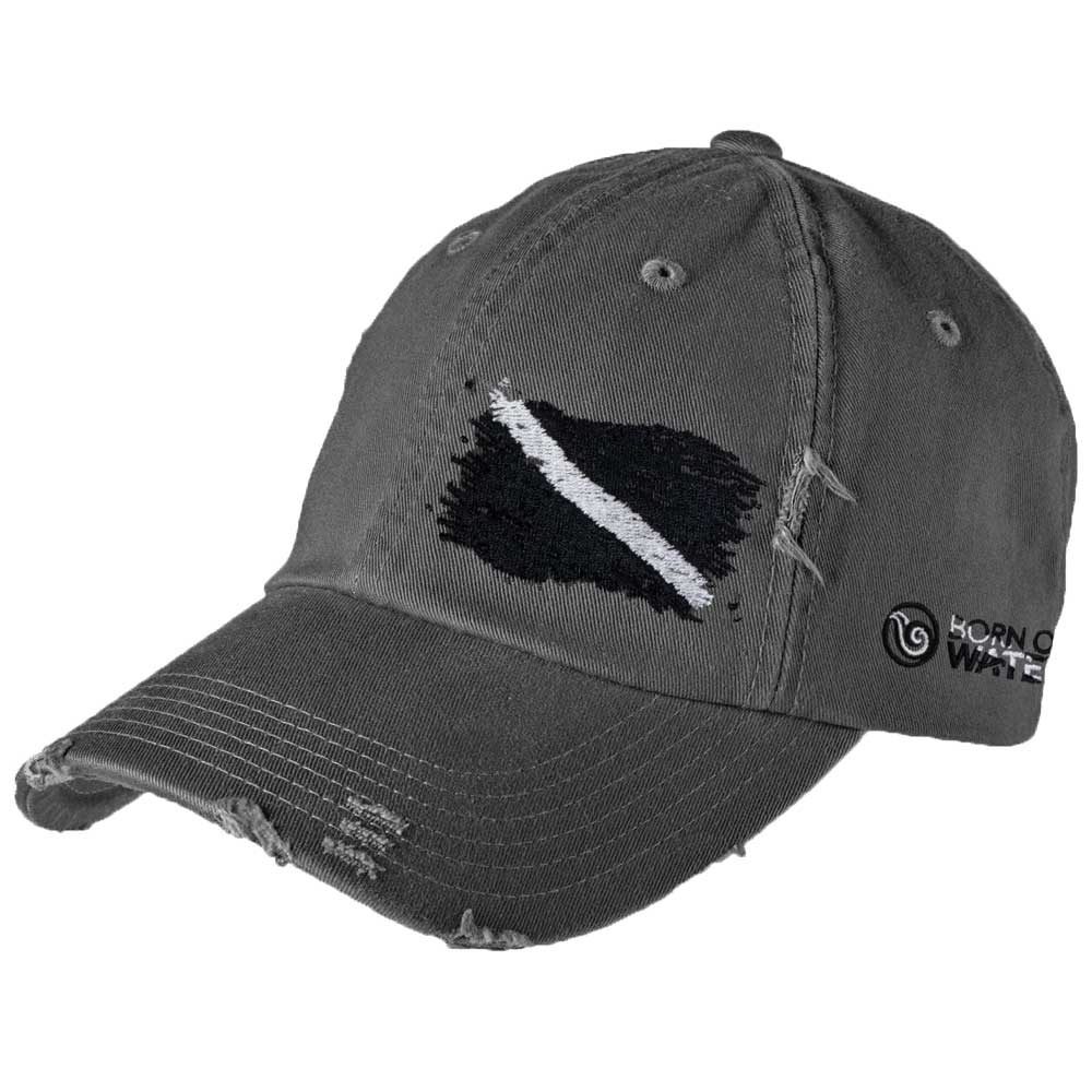 Scuba Diving Hat: Ripped Dive Flag Distressed Cap