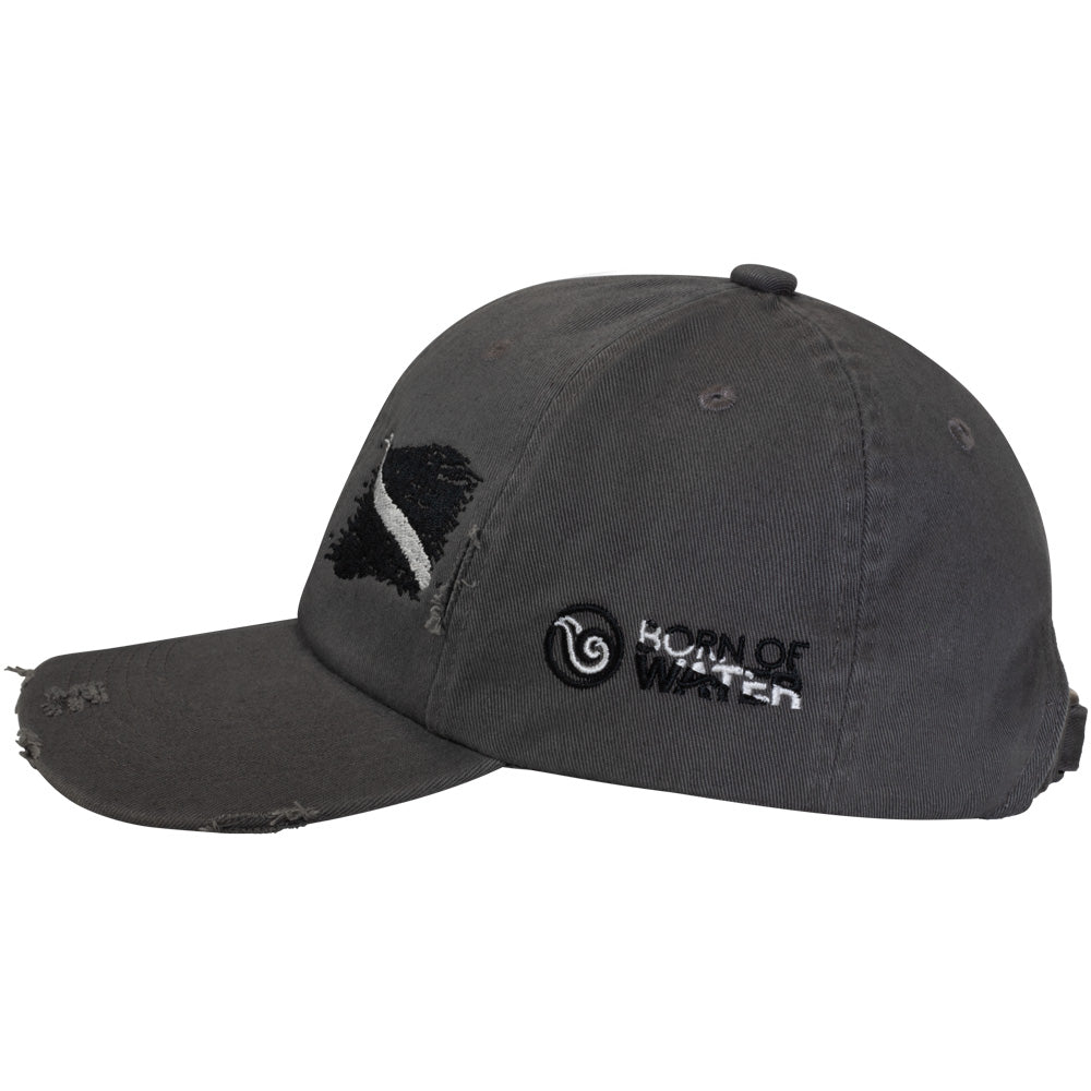 Scuba Diving Hat: Ripped Dive Flag Distressed Cap