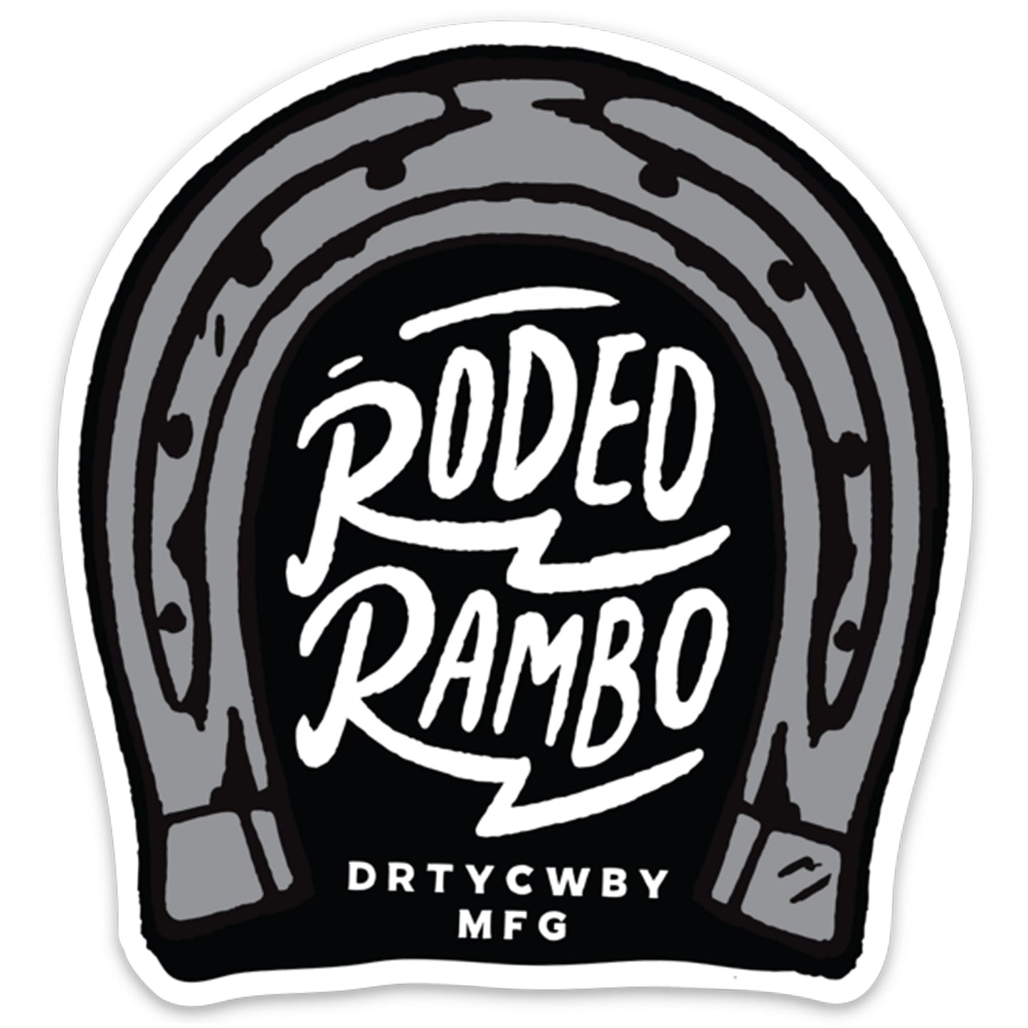 Rodeo Rambo Horse Shoe Decal