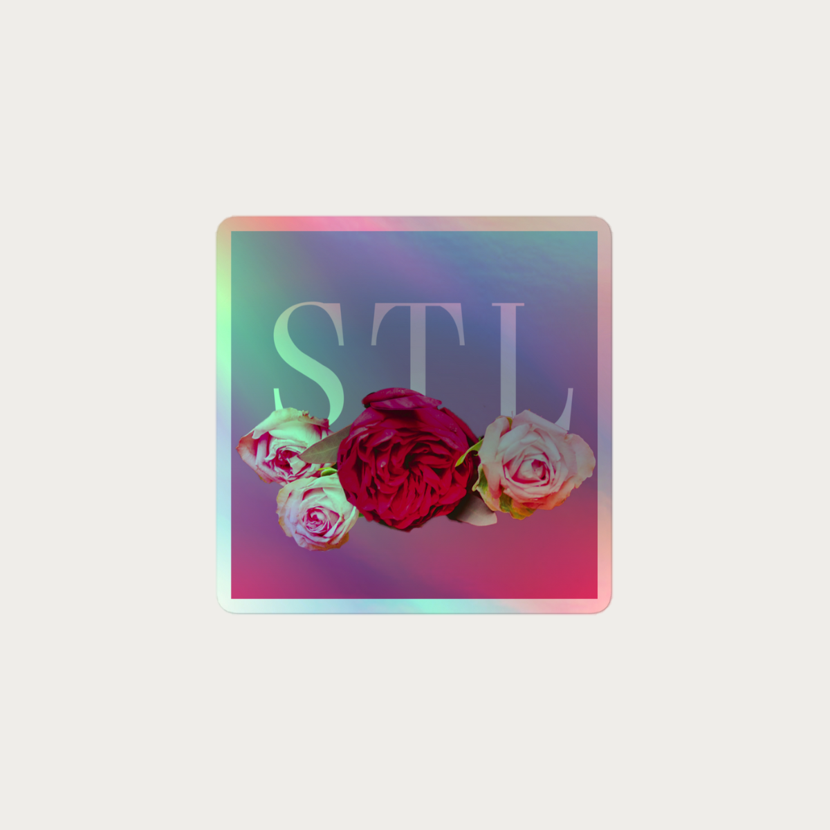 STL Roses Holographic sticker