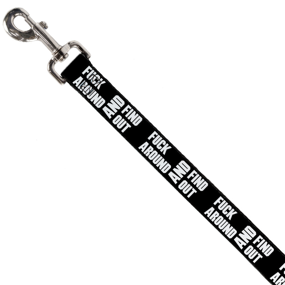 Dog Leash - FAFO FUCK AROUND AND FIND OUT Bold Black/White