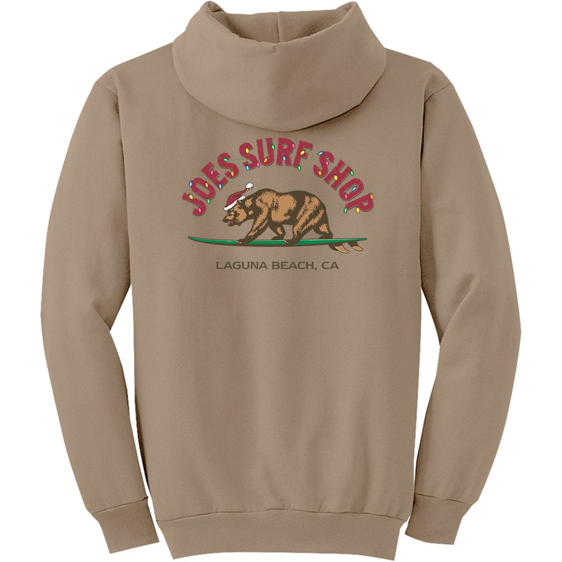 Joe's Surf Shop Christmas Surfing Bear Pullover Surf Hoodie