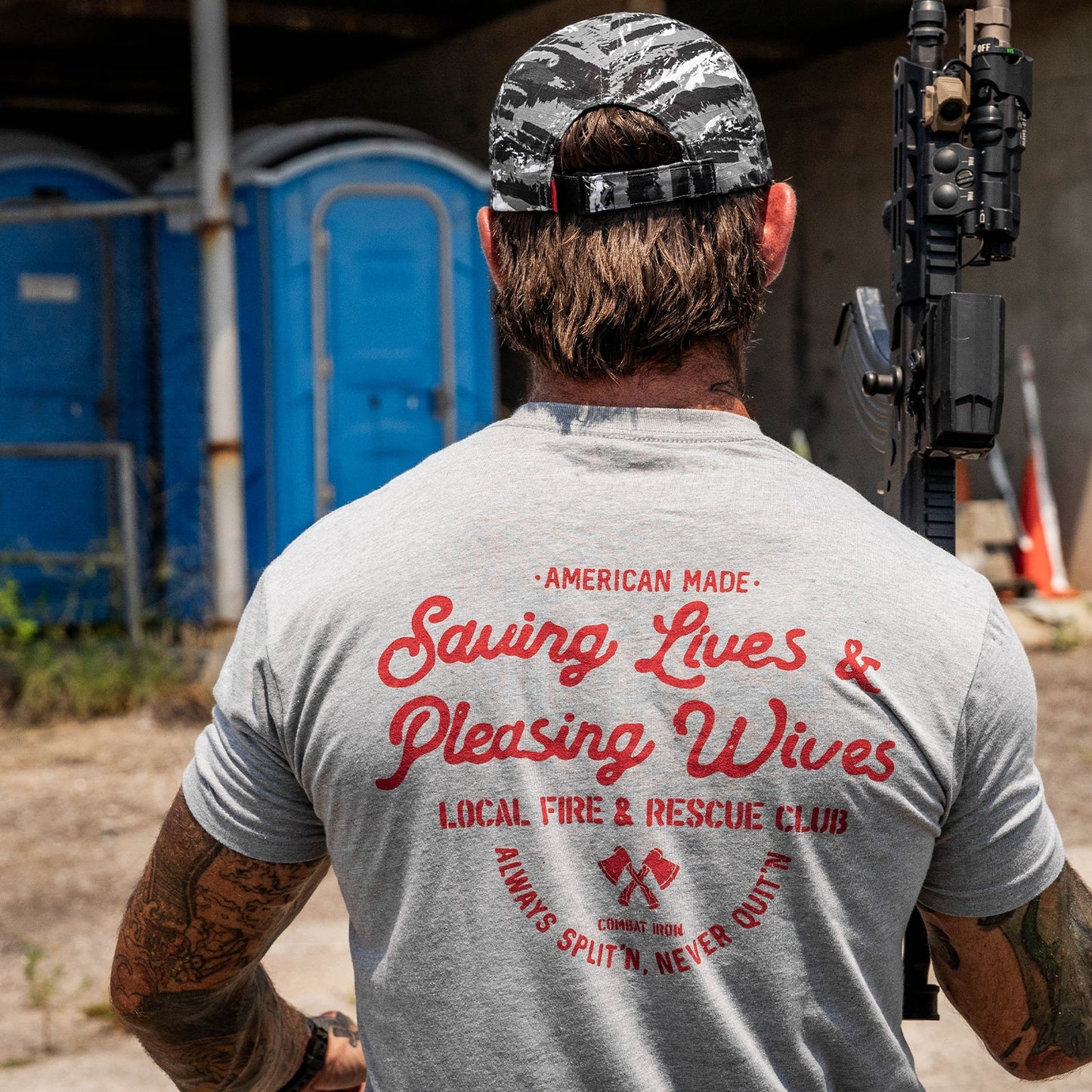 SAVING LIVES AND PLEASING WIVES | LOCAL FIRE & RESCUE CLUB Men's T-Shirt