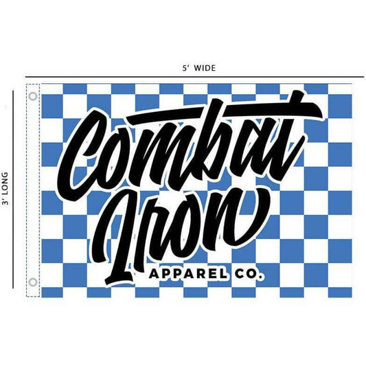 Script Blue Checkered Edition  3' X 4' Wall Flag