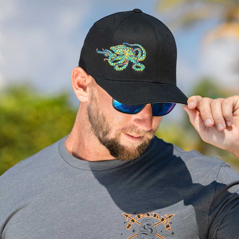 Blue Ring Octopus Scuba Diving Fitted Hat