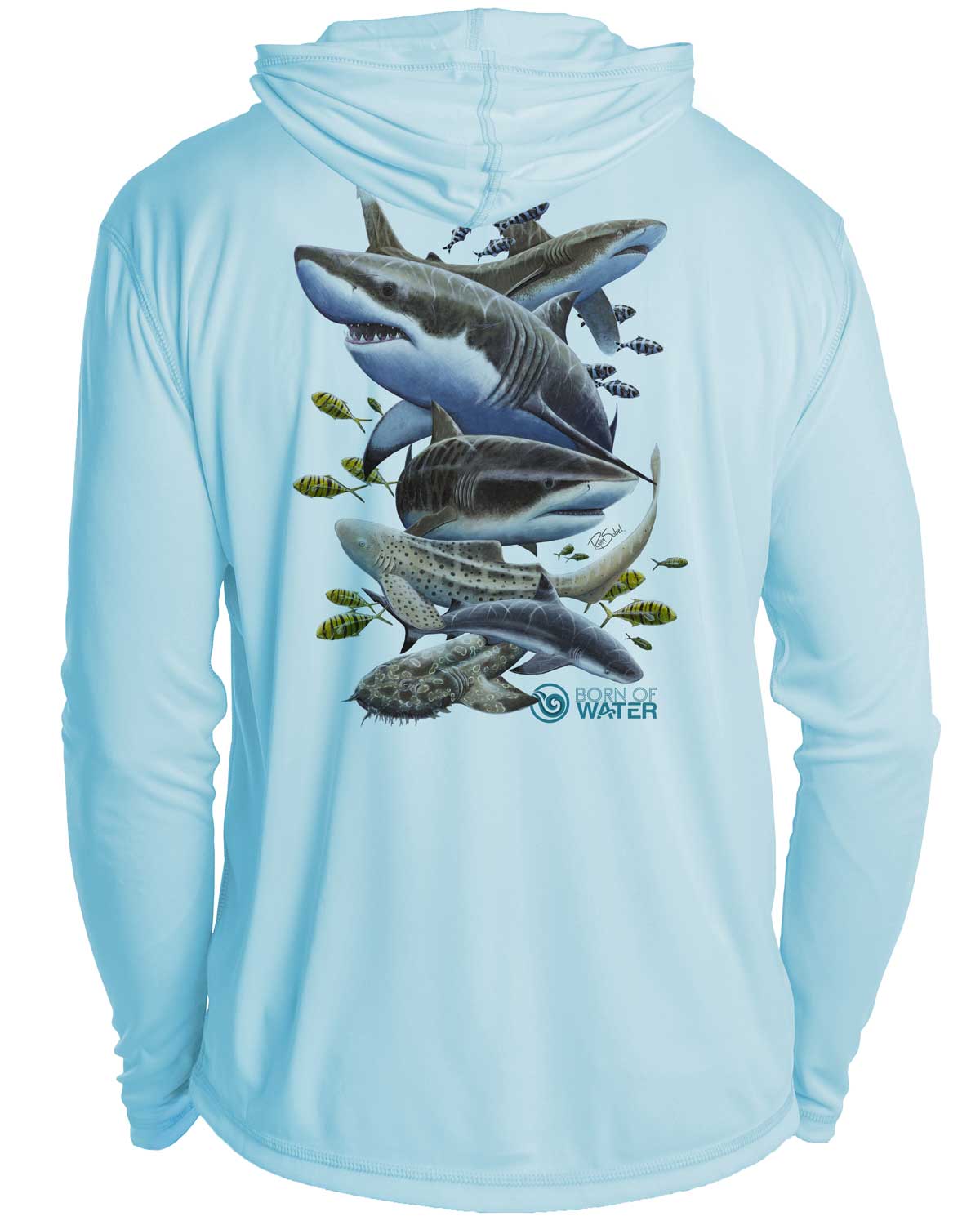 Shark Scuba Diving UV/UPF+ 50 Long Sleeve Hoodie: Misunderstood Beauty