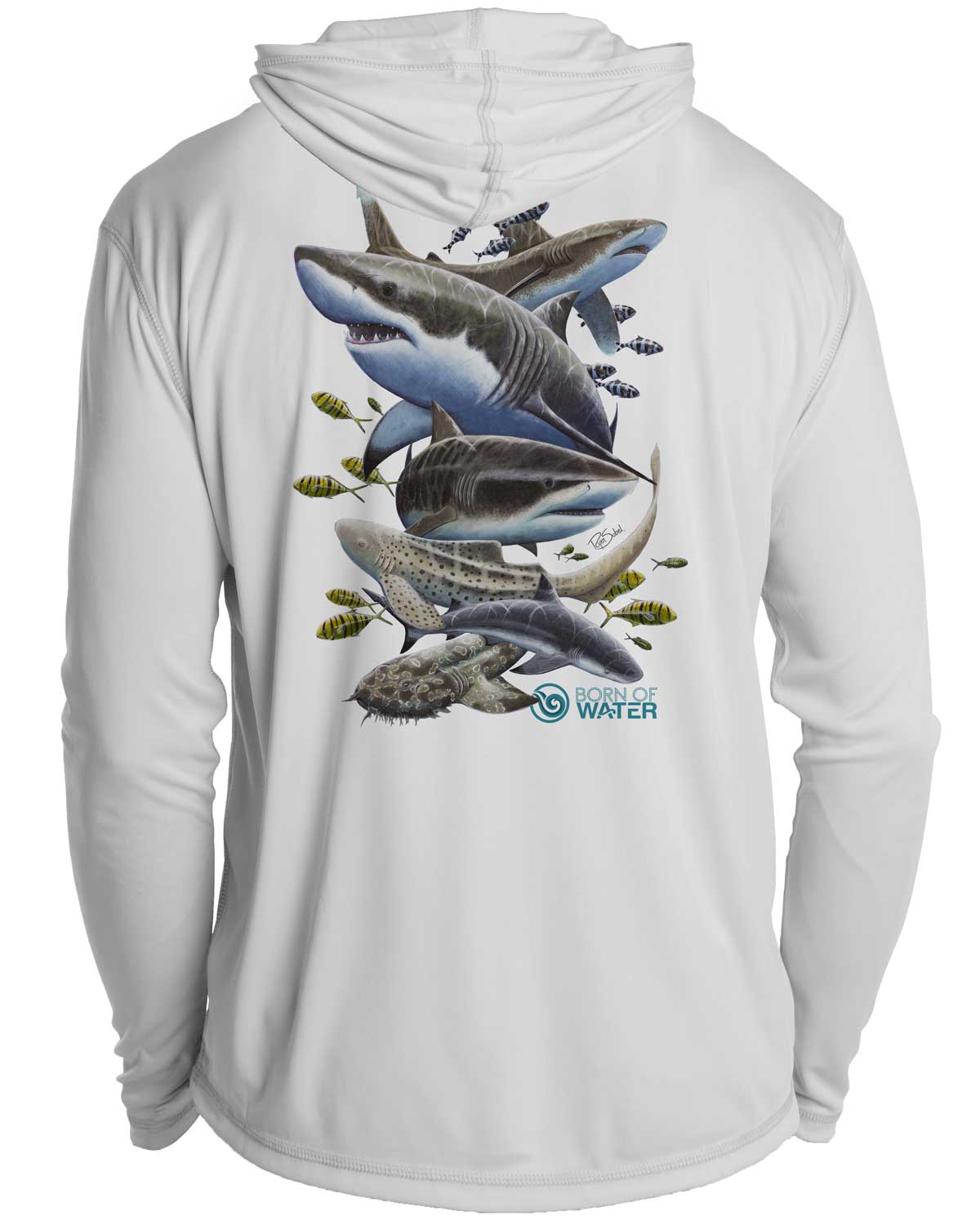 Shark Scuba Diving UV/UPF+ 50 Long Sleeve Hoodie: Misunderstood Beauty