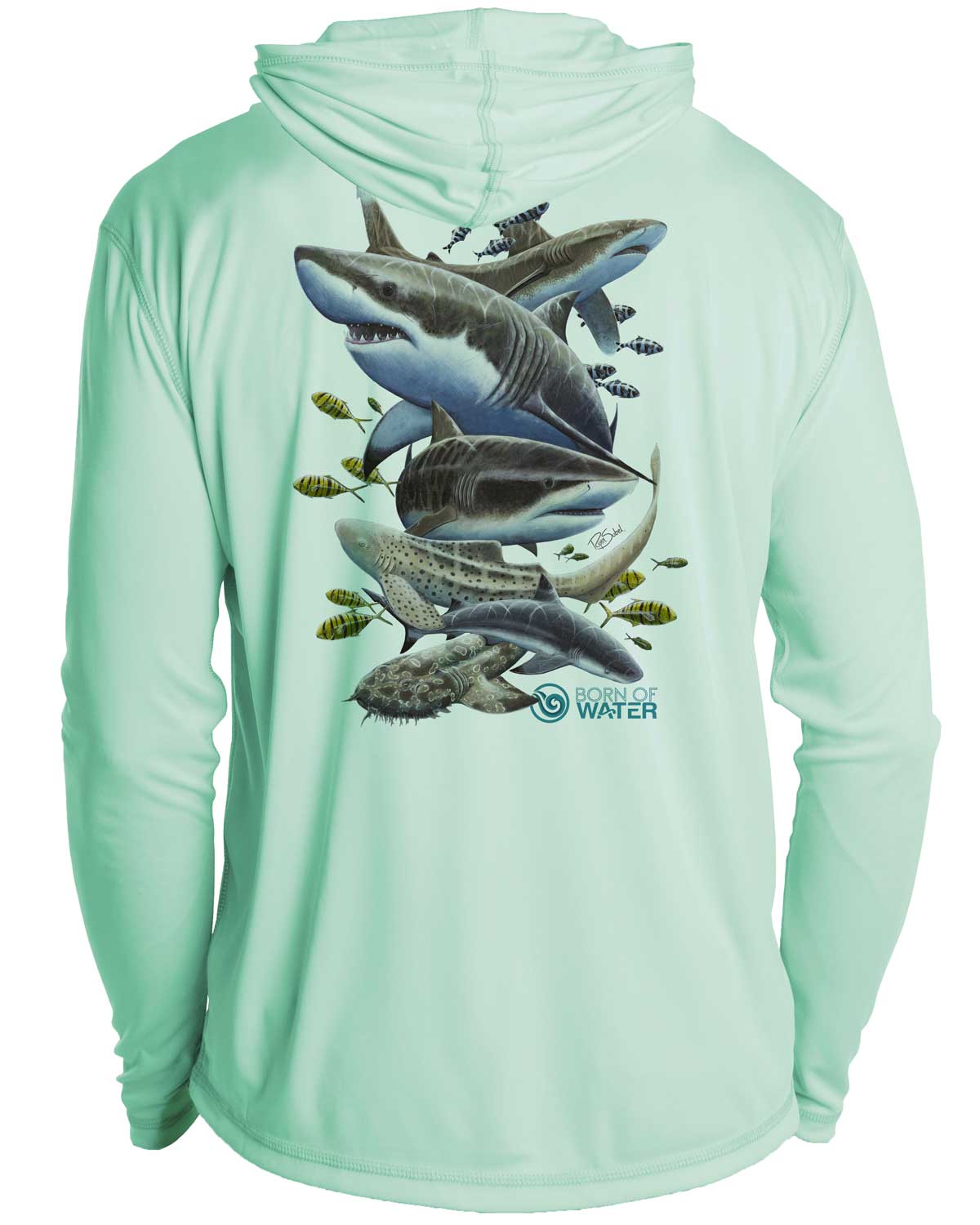 Shark Scuba Diving UV/UPF+ 50 Long Sleeve Hoodie: Misunderstood Beauty