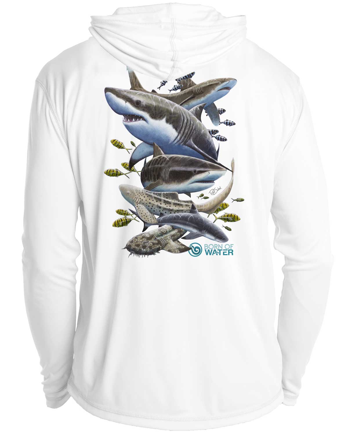 Shark Scuba Diving UV/UPF+ 50 Long Sleeve Hoodie: Misunderstood Beauty