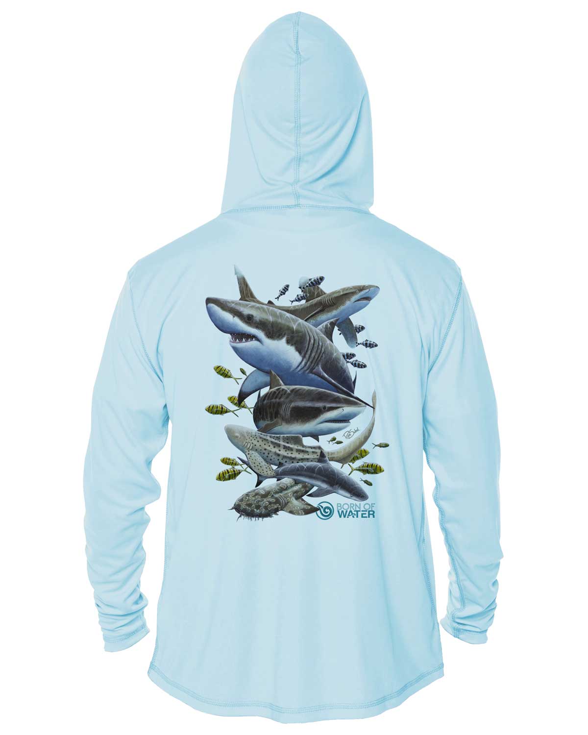 Shark Scuba Diving UV/UPF+ 50 Long Sleeve Hoodie: Misunderstood Beauty