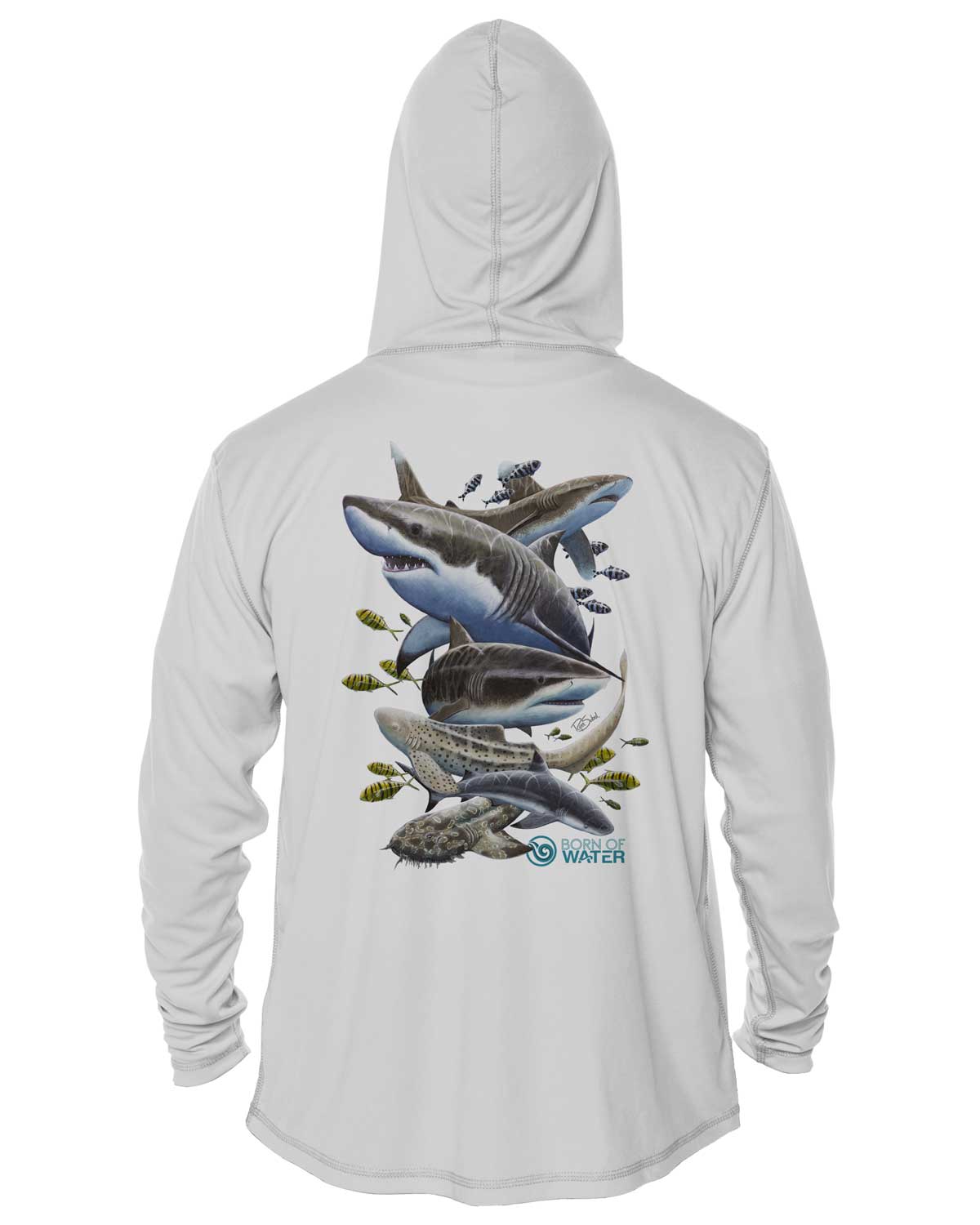 Shark Scuba Diving UV/UPF+ 50 Long Sleeve Hoodie: Misunderstood Beauty