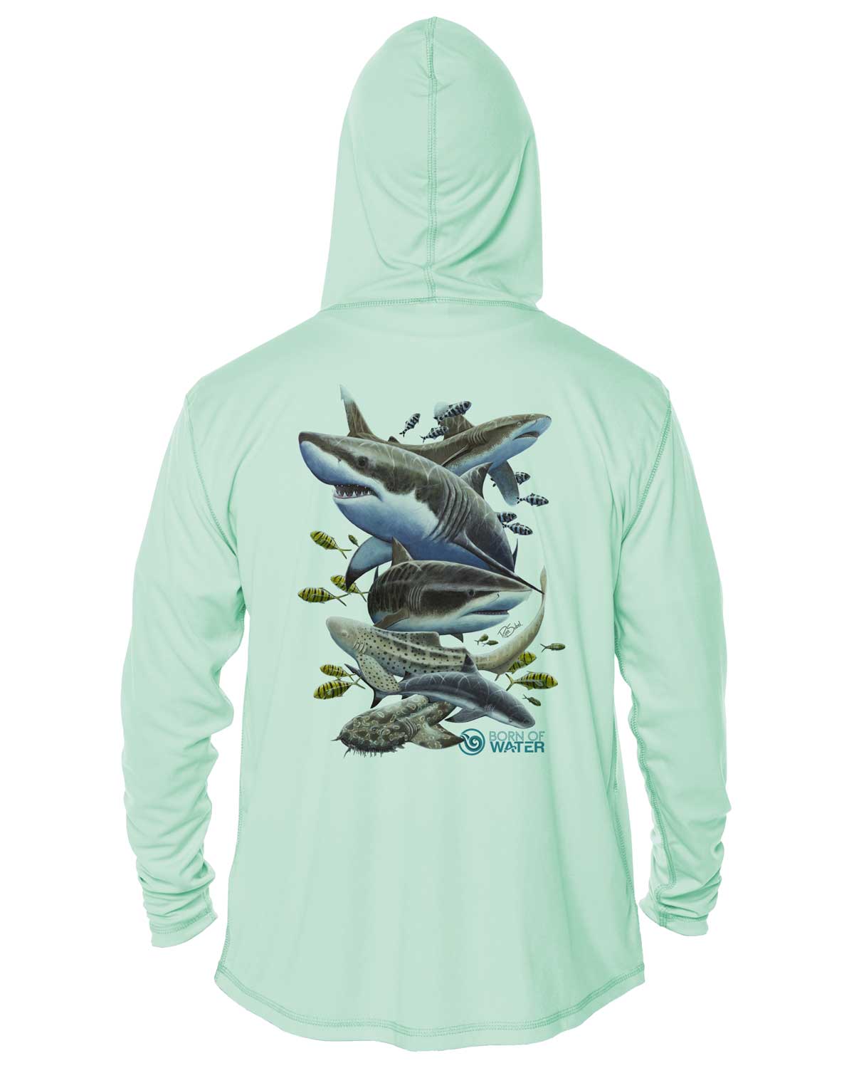 Shark Scuba Diving UV/UPF+ 50 Long Sleeve Hoodie: Misunderstood Beauty