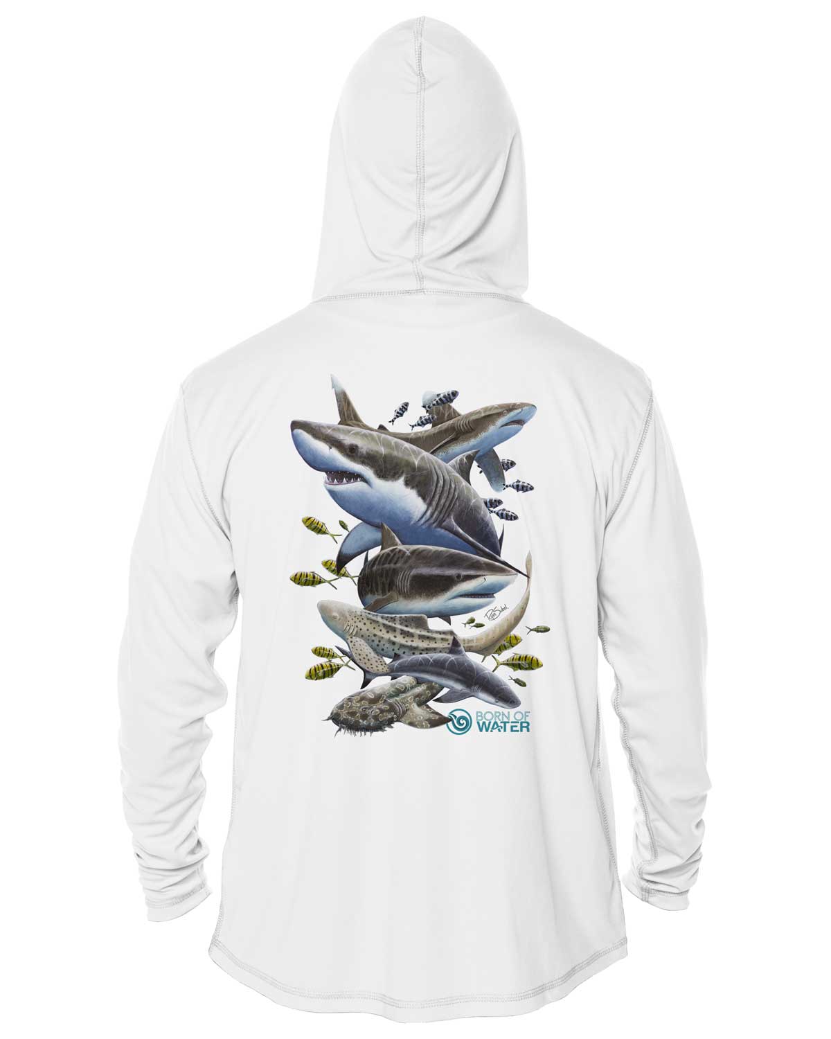 Shark Scuba Diving UV/UPF+ 50 Long Sleeve Hoodie: Misunderstood Beauty