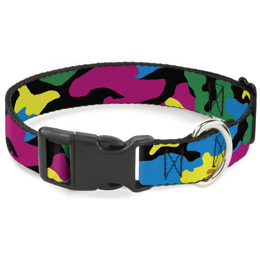 Plastic Clip Collar - Camo Multi Neon