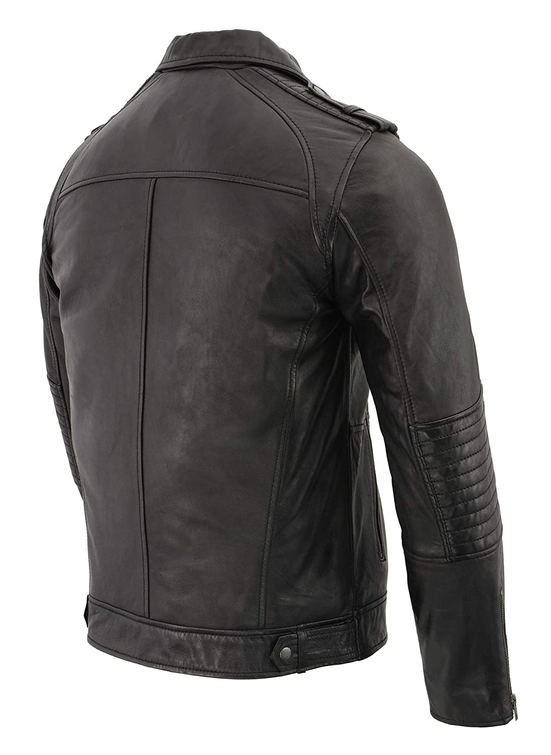 Milwaukee Leather SFM1810 Men's Black Lamsbkin Patch Pocket Leather Jacket