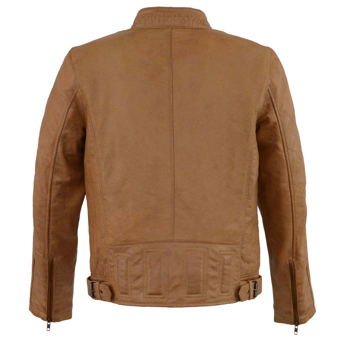 Milwaukee Leather SFM1835 Men's Saddle ‘Cafe Racer’ Leather Jacket with Snap Button Collar