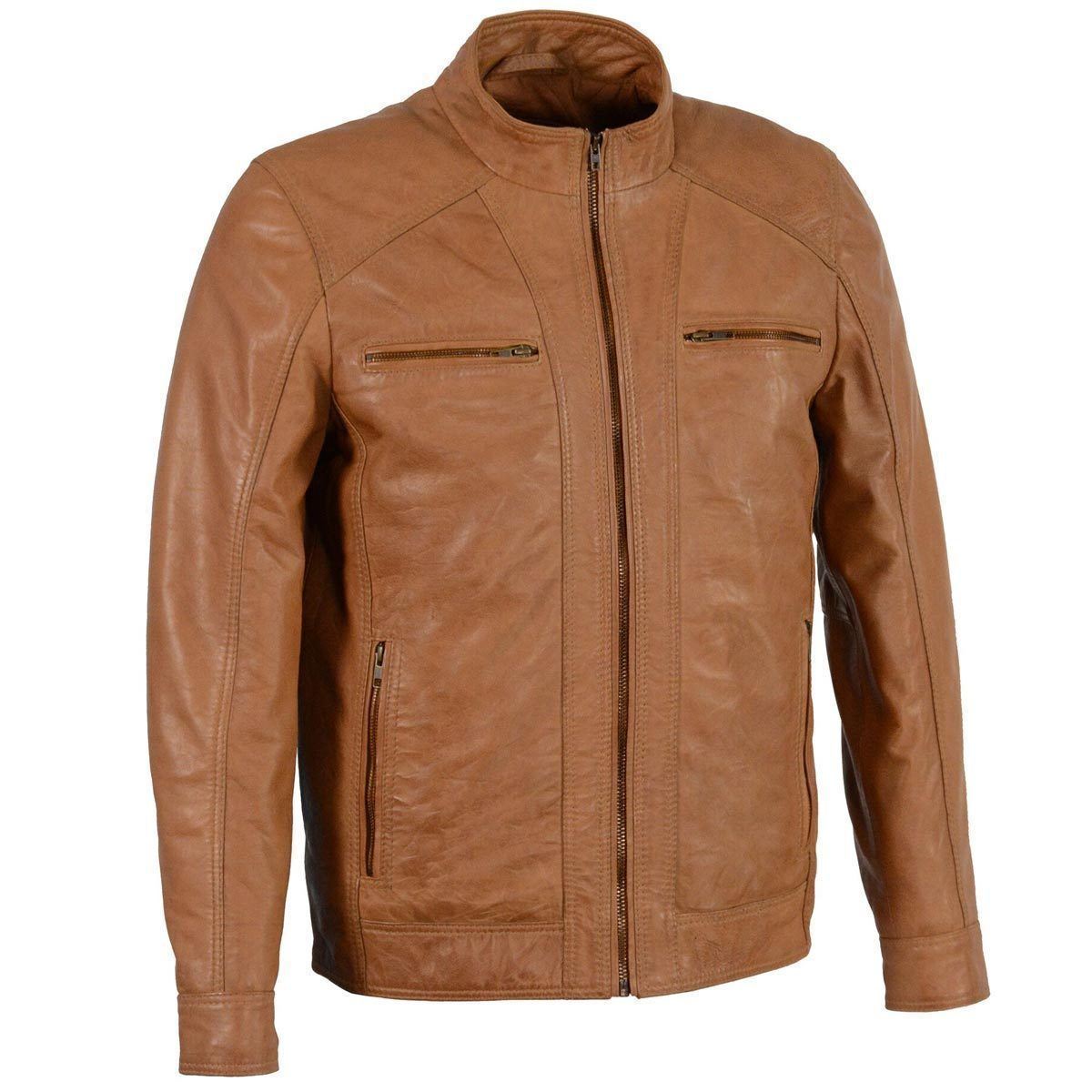 Milwaukee Leather SFM1860 Men's Lambskin Saddle Motorcycle Fashion Leather Jacket