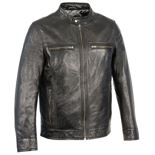 Milwaukee Leather SFM1865 Men's Black Classic Fashion Leather Jacket with Zipper Closure