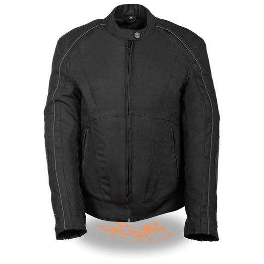 Milwaukee Leather MPL1954 Women's 'Studded Wings' Black Textile Moto Jacket