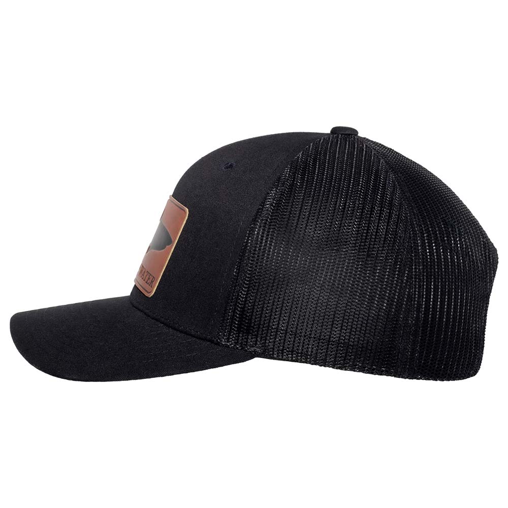 Shark Silhouette Hammerhead Shark Leather Patch Hat